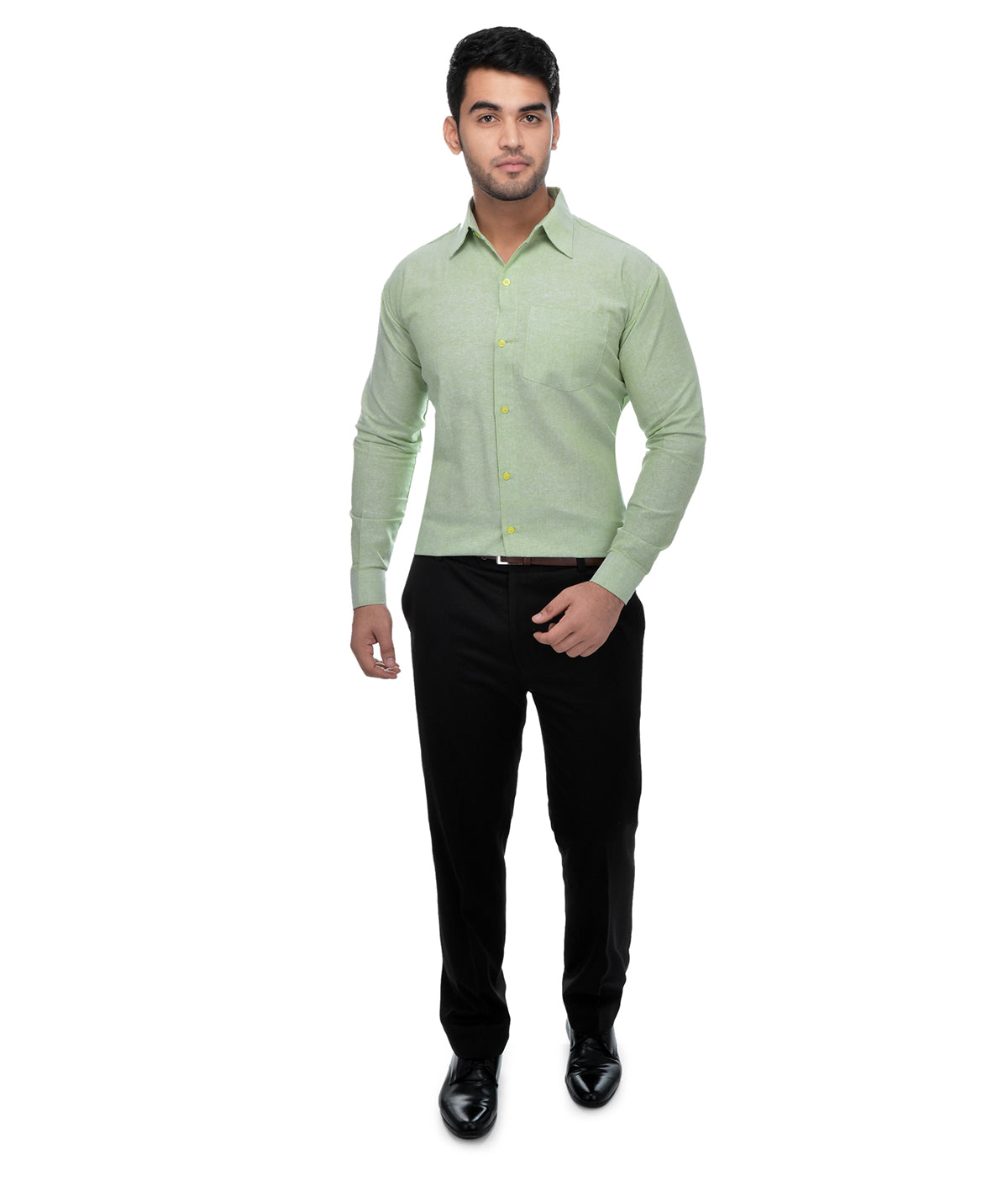 RIAG Green Men's Full Sleeves Solid Shirt