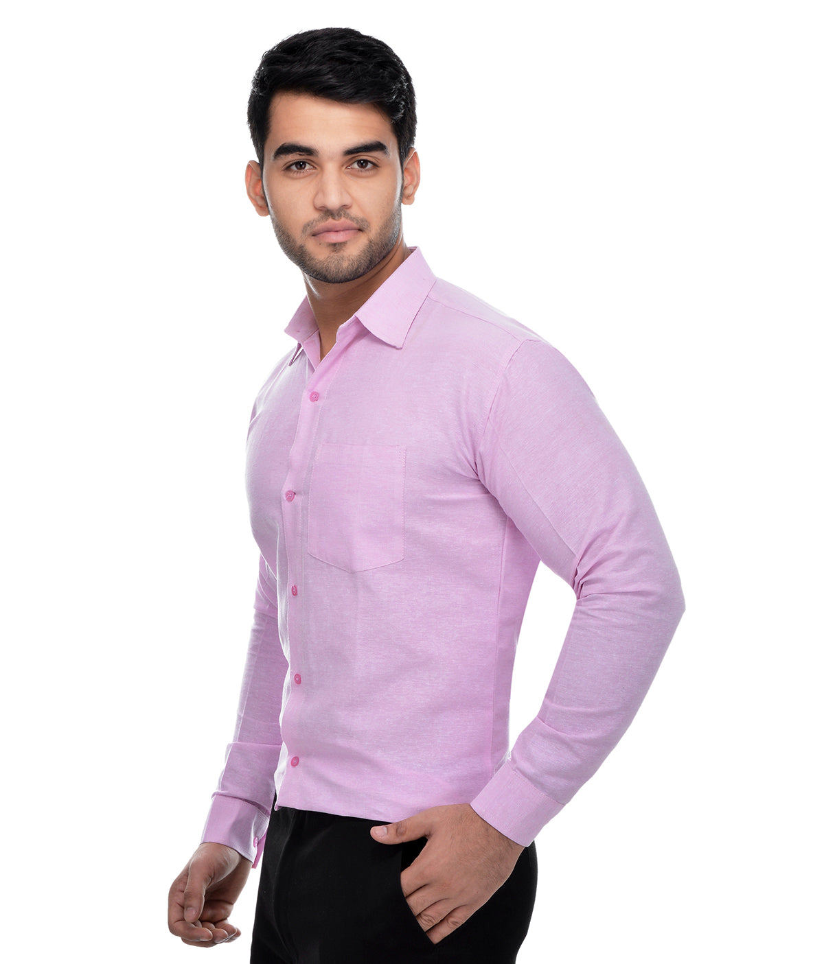 RIAG Pink Men's Full Sleeves Solid Shirt