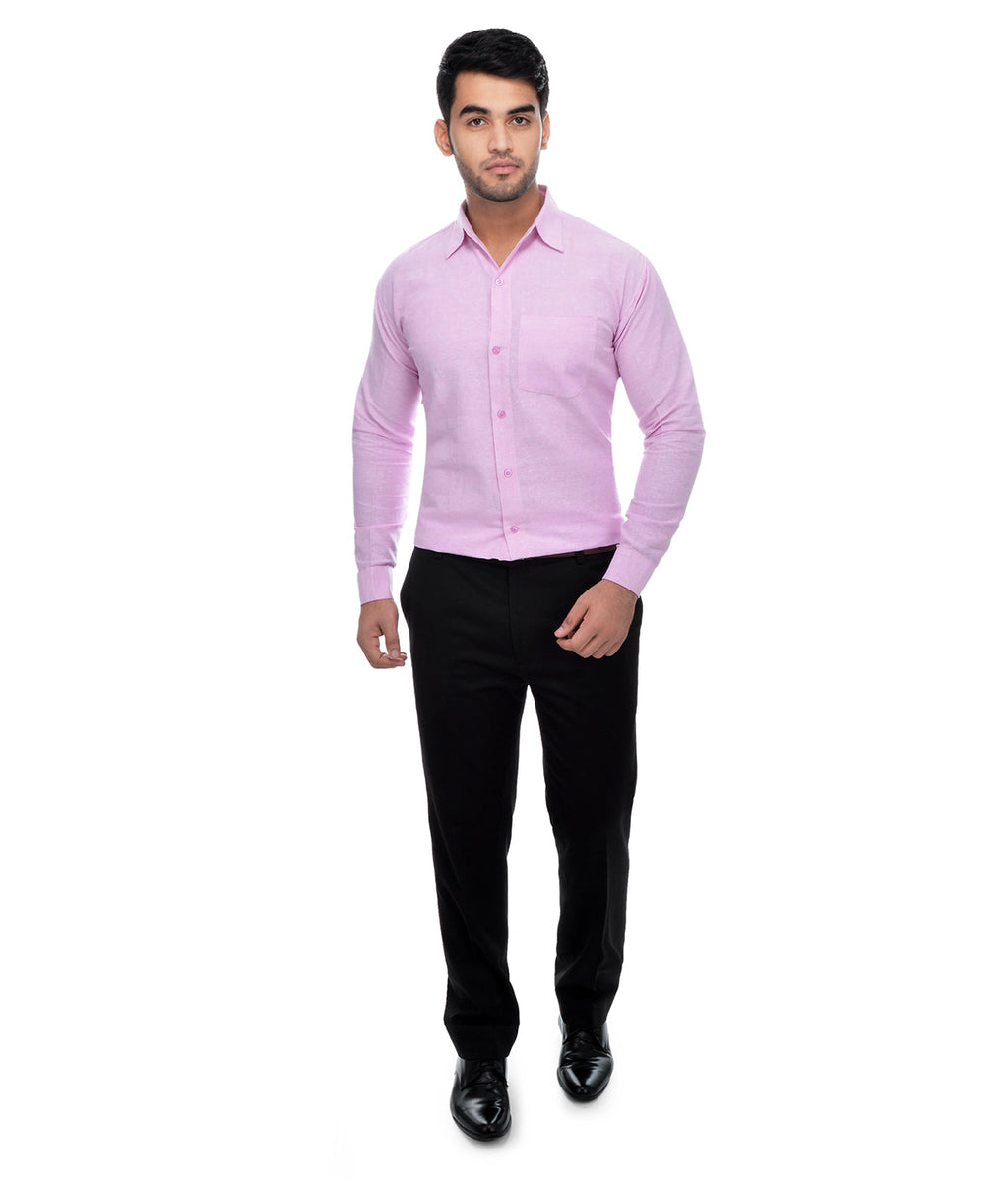 RIAG Pink Men's Full Sleeves Solid Shirt