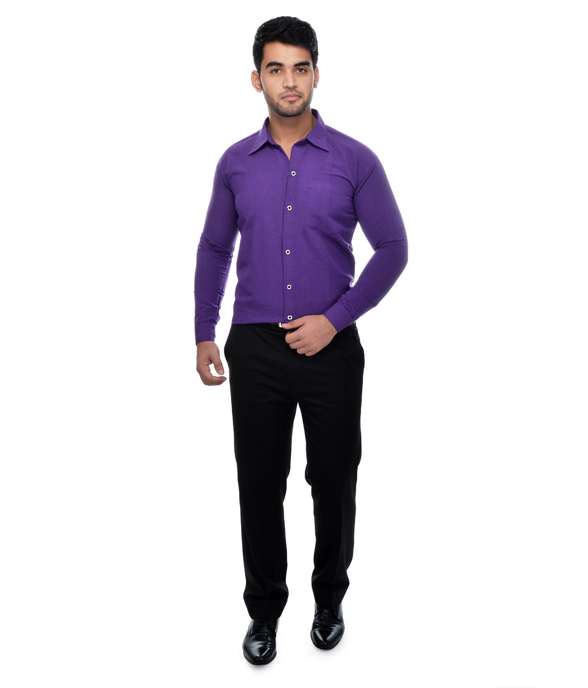 RIAG Purple Men's Full Sleeves Solid Shirt