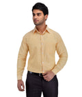 RIAG Beige Men's Full Sleeves Solid Shirt