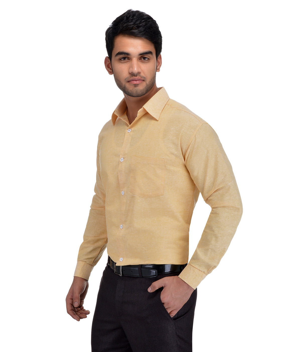 RIAG Beige Men's Full Sleeves Solid Shirt