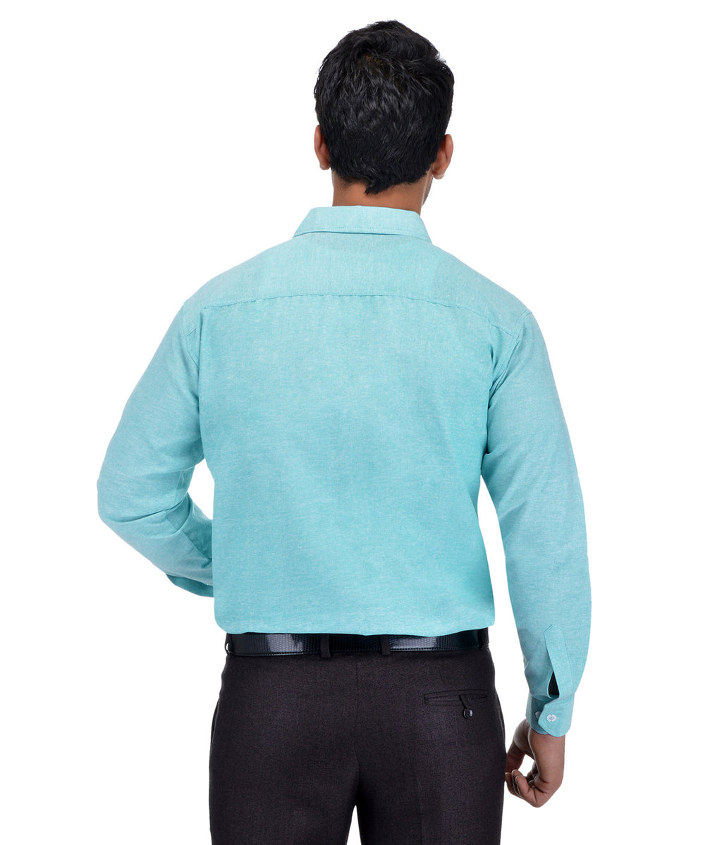 RIAG Light Blue Men's Full Sleeves Solid Shirt