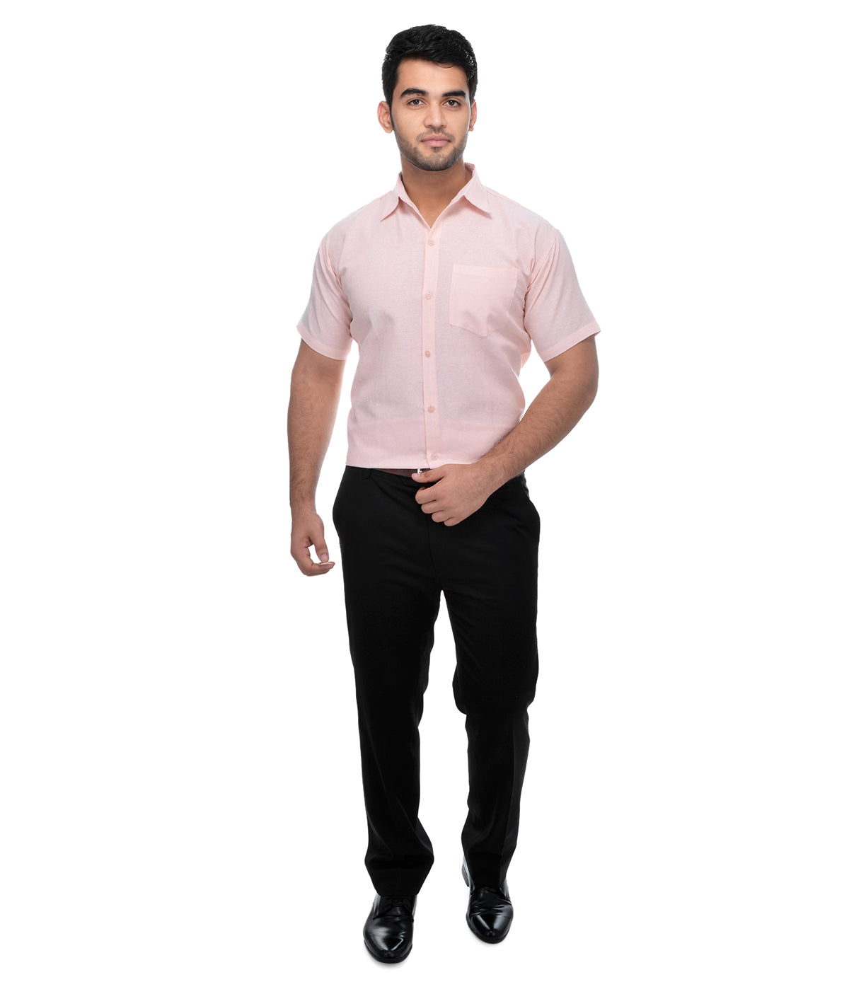 RIAG Beige Men's Half Sleeves Solid Shirt