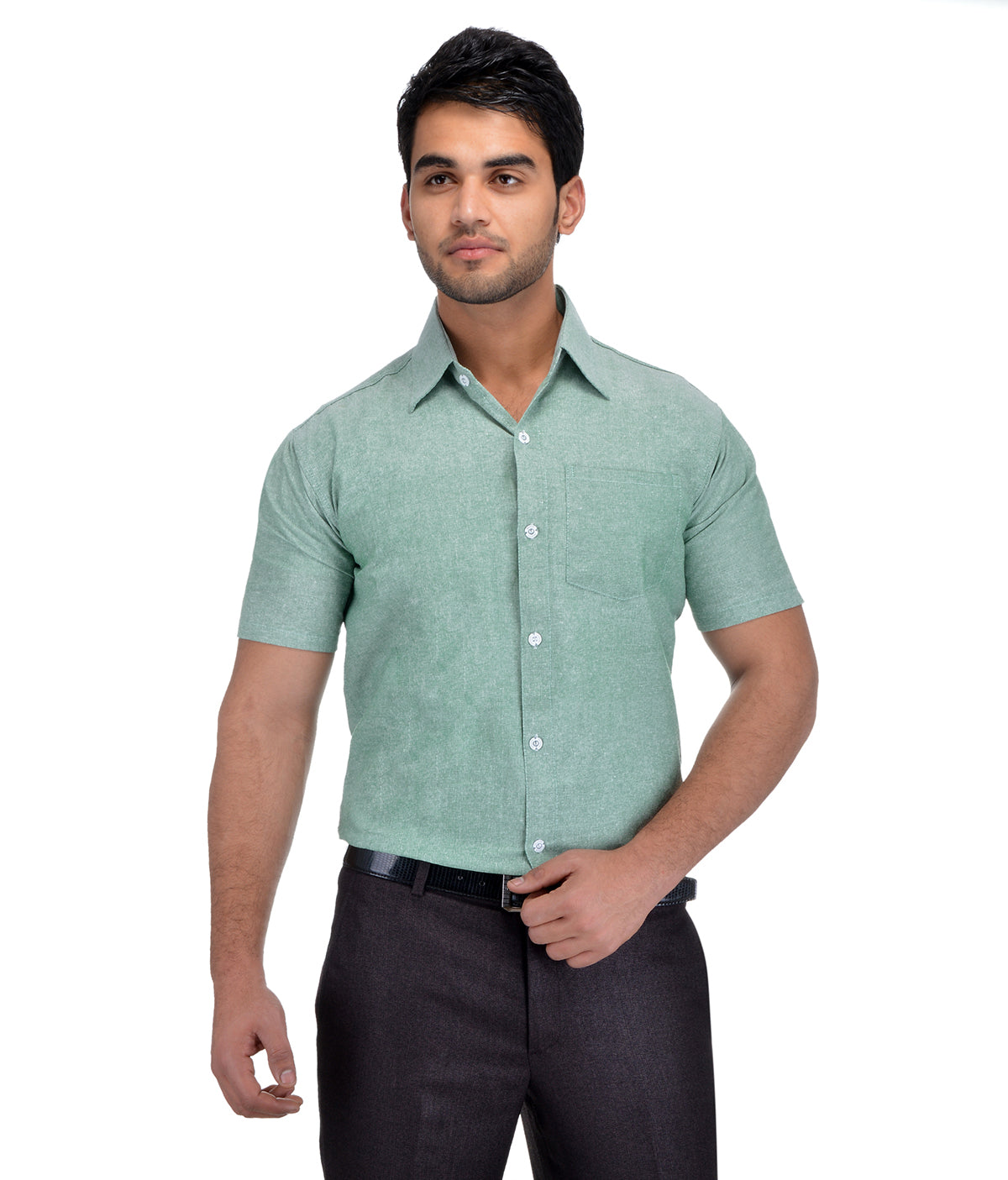 RIAG Green Men's Half Sleeves Solid Shirt