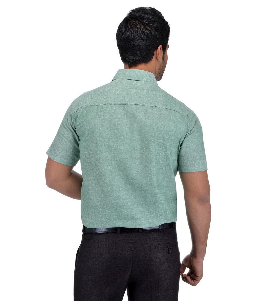 RIAG Green Men's Half Sleeves Solid Shirt