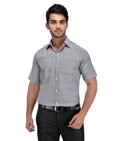 RIAG Grey Men's Half Sleeves Solid Shirt