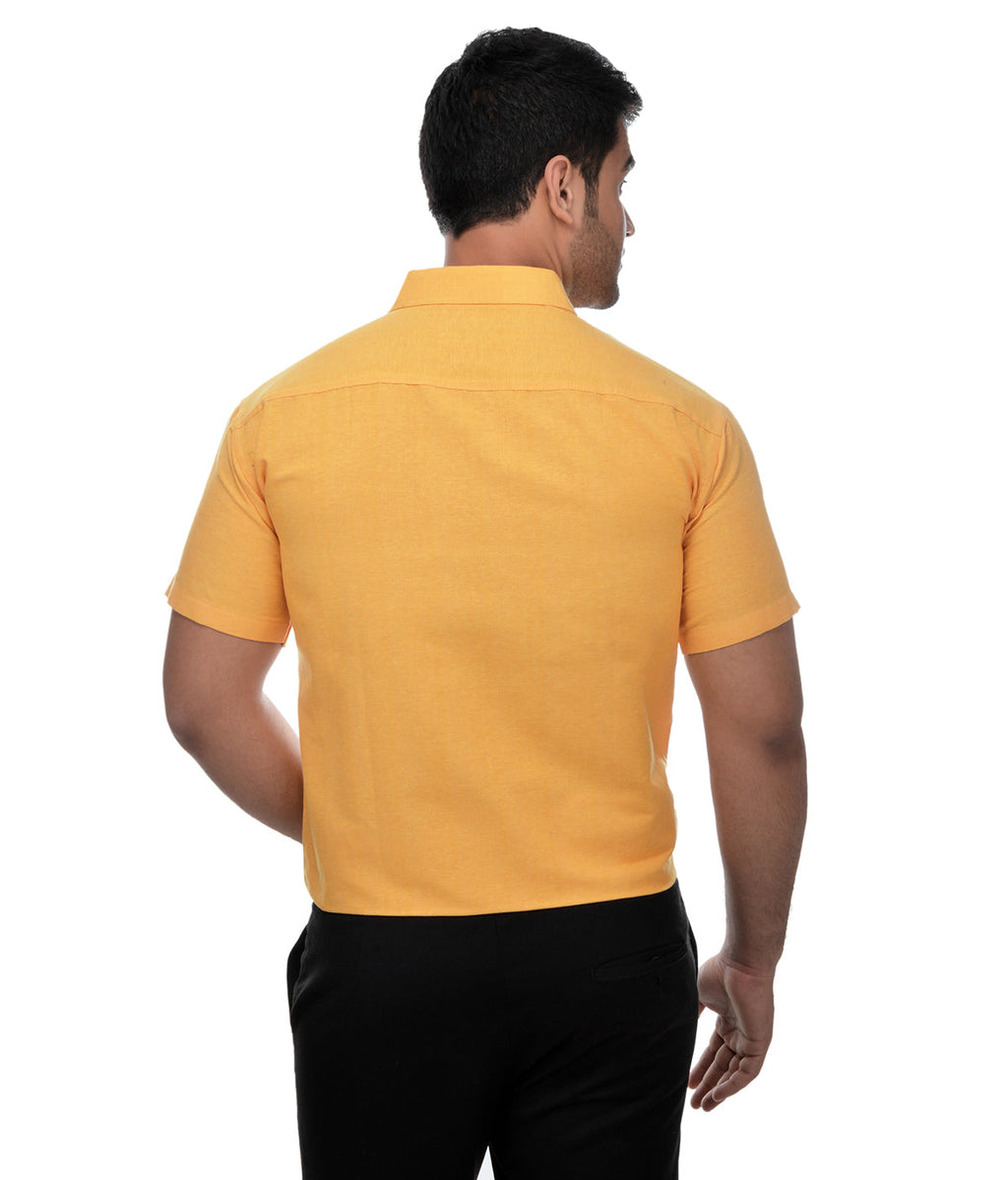 RIAG Yellow Men's Half Sleeves Solid Shirt