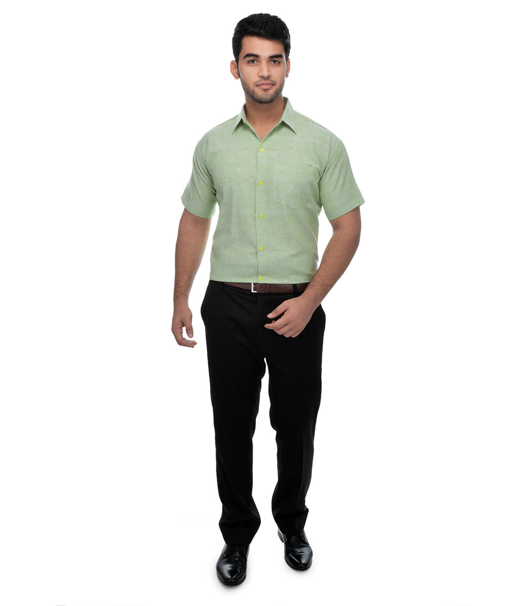 RIAG Green Men's Half Sleeves Solid Shirt