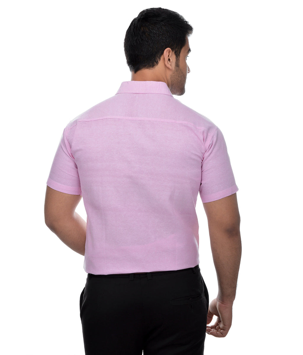 RIAG Pink Men's Half Sleeves Solid Shirt