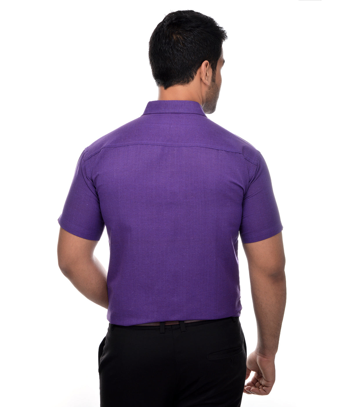 RIAG Purple Men's Half Sleeves Solid Shirt