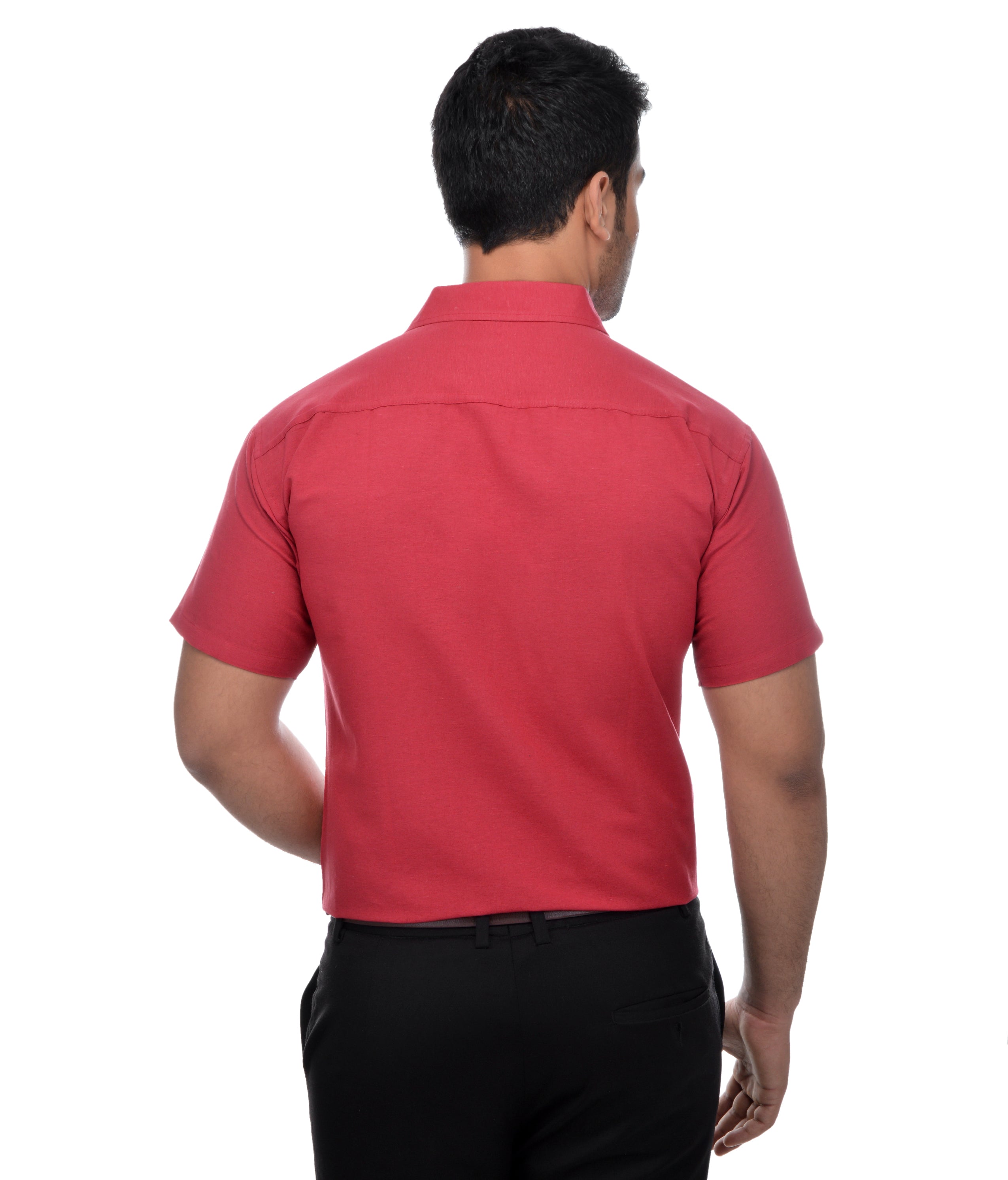 RIAG Red Men's Half Sleeves Solid Shirt