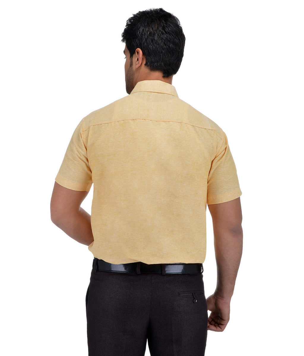 RIAG Beige Men's Half Sleeves Solid Shirt