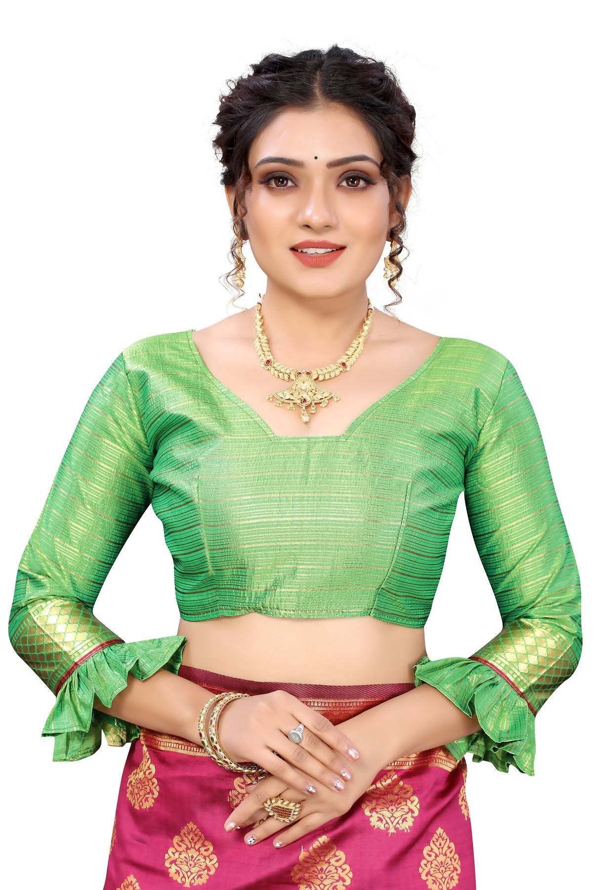 Vamika Ethnic Fire Pink Weaving Banarasi Jacquard Saree