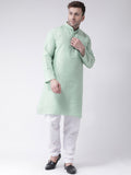 RIAG Green Men's Ethnic Long Kurta And Pyjama Set