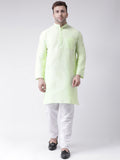 RIAG Men's Green Cotton Long Ethnic Kurta