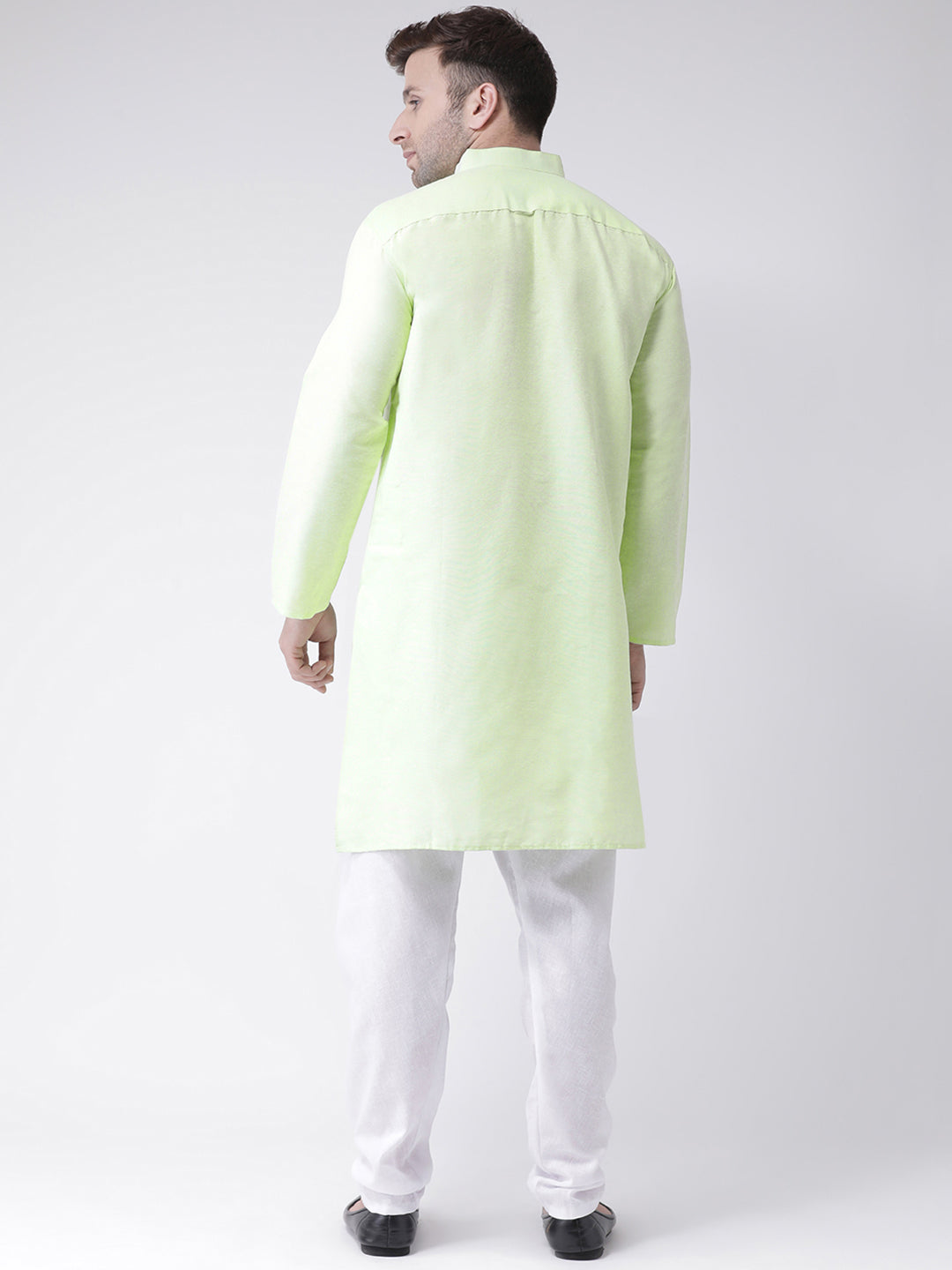 RIAG Men's Green Cotton Long Ethnic Kurta