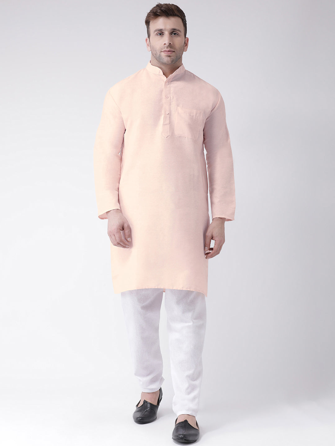 RIAG Beige Men's Ethnic Long Kurta And Pyjama Set