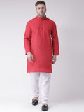 RIAG Red Men's Ethnic Long Kurta And Pyjama Set