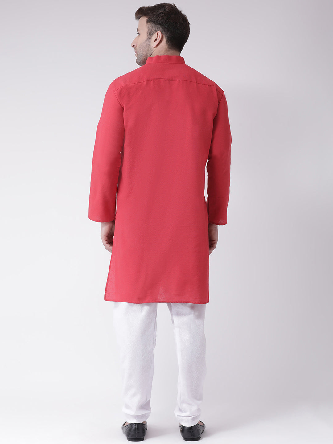 RIAG Men's Red Cotton Long Ethnic Kurta