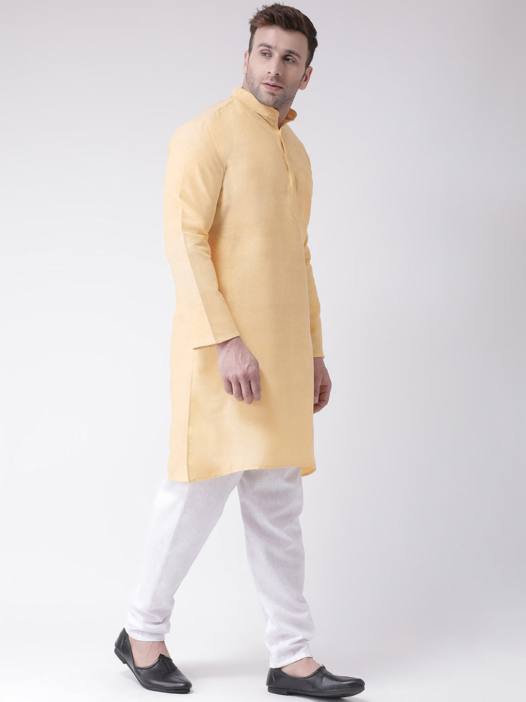 RIAG Men's Beige Cotton Long Ethnic Kurta