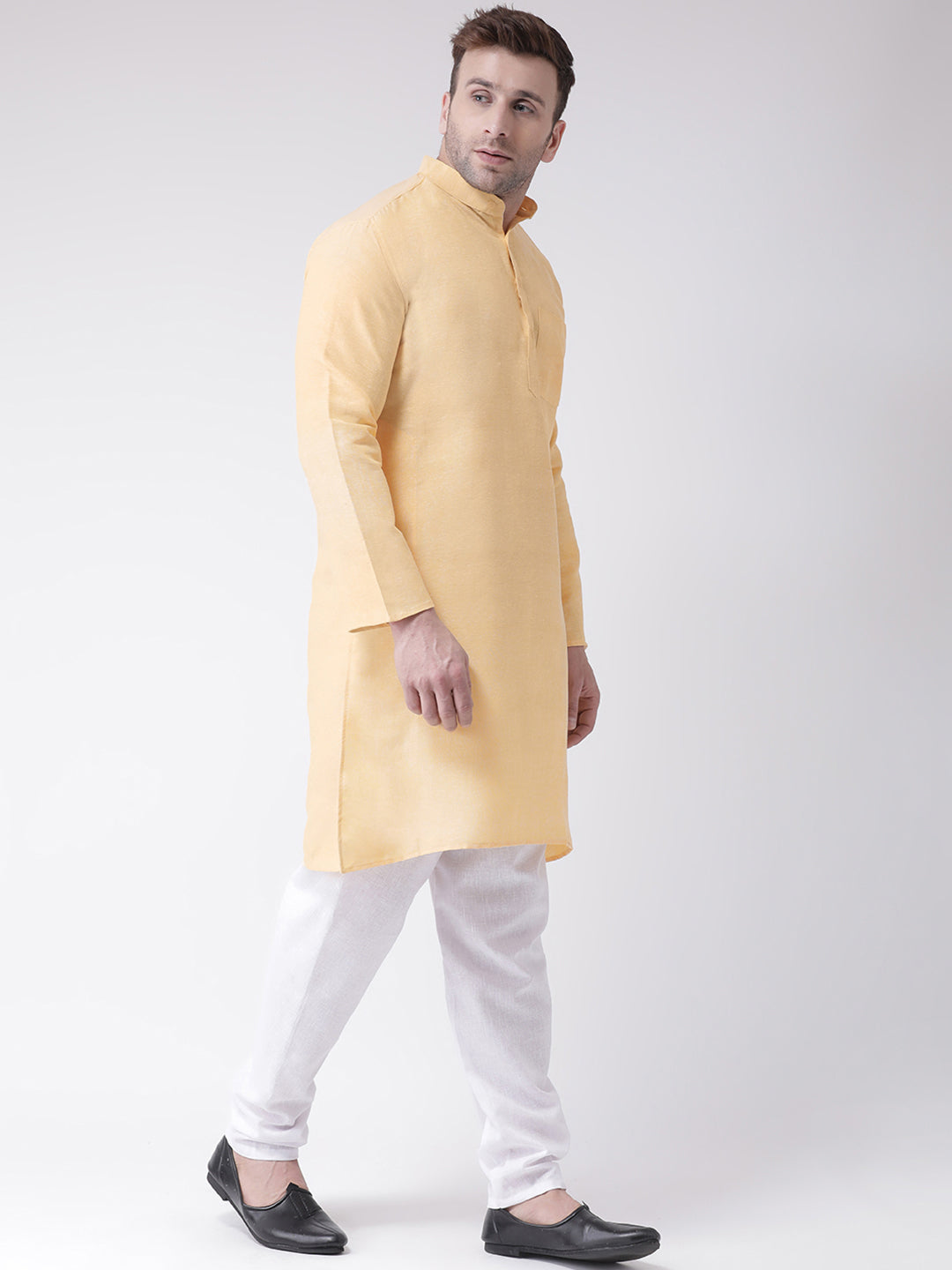 RIAG Men's Beige Cotton Long Ethnic Kurta