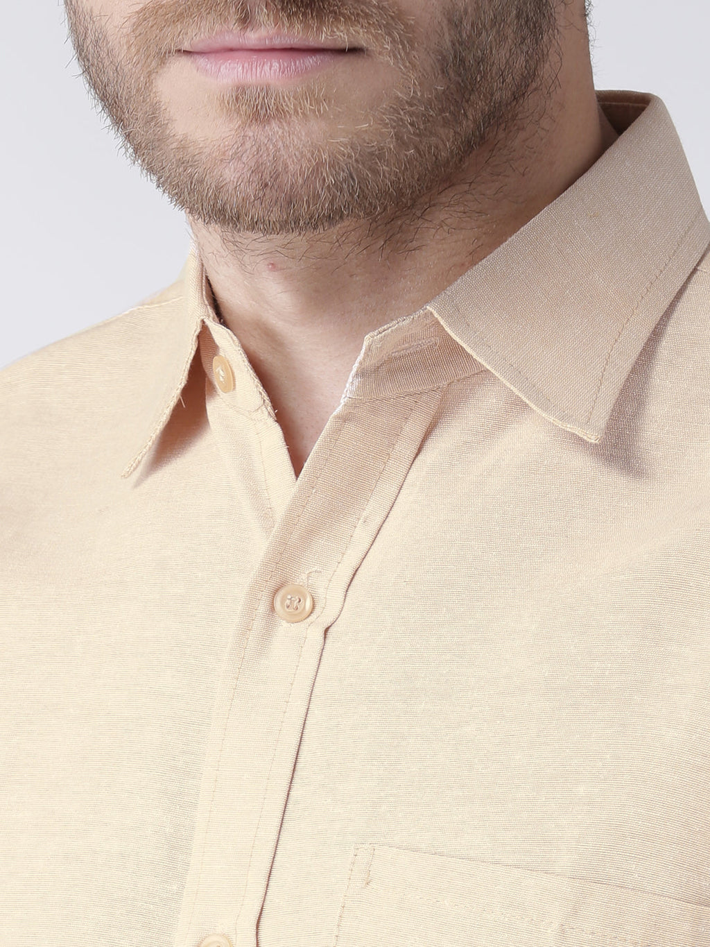 RIAG Beige Men's Half Sleeves Solid Shirt