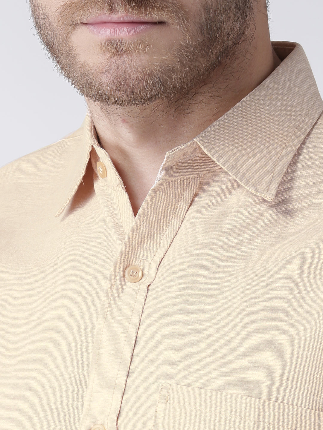 RIAG Beige Men's Half Sleeves Solid Shirt