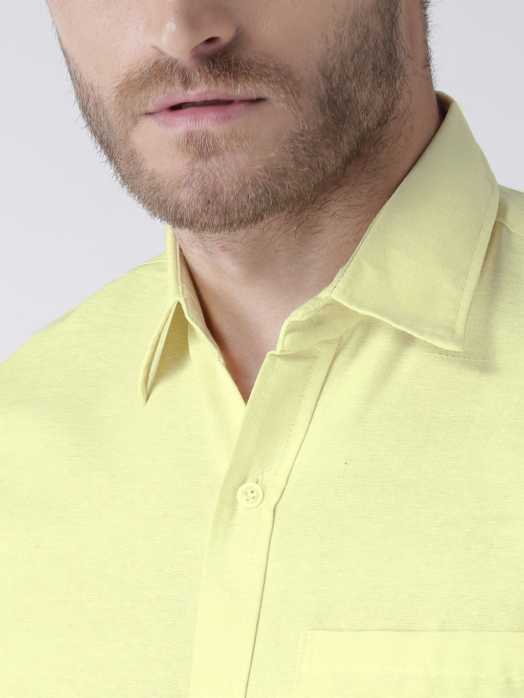 RIAG Yellow Men's Half Sleeves Solid Shirt