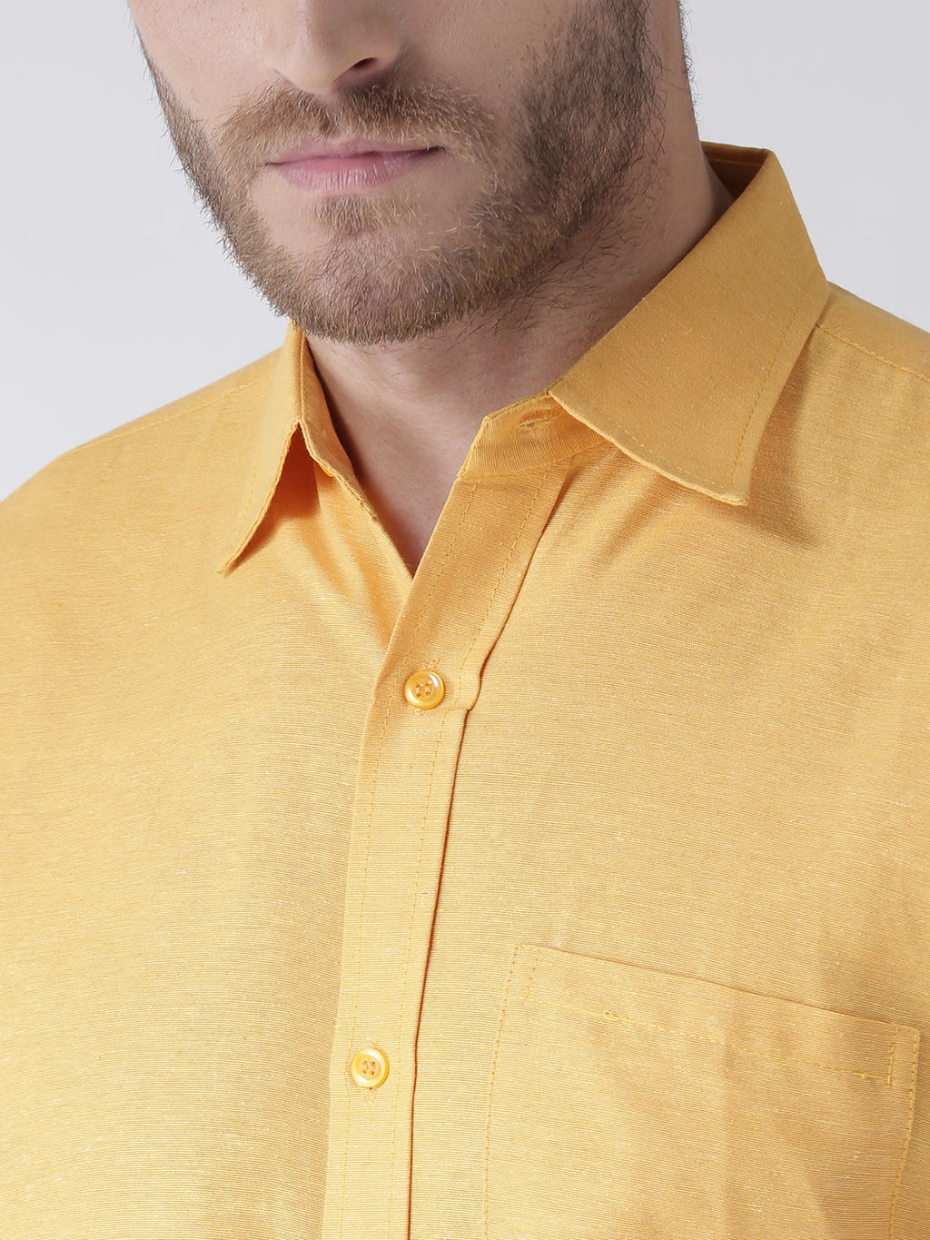 RIAG Yellow Men's Half Sleeves Solid Shirt