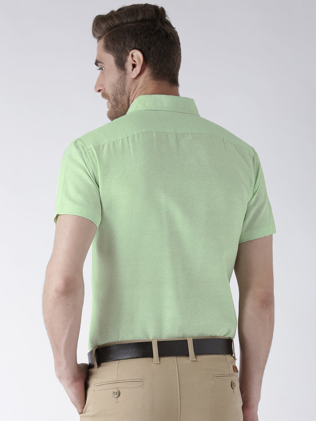 RIAG Green Men's Half Sleeves Solid Shirt