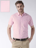 RIAG Pink Men's Half Sleeves Solid Shirt