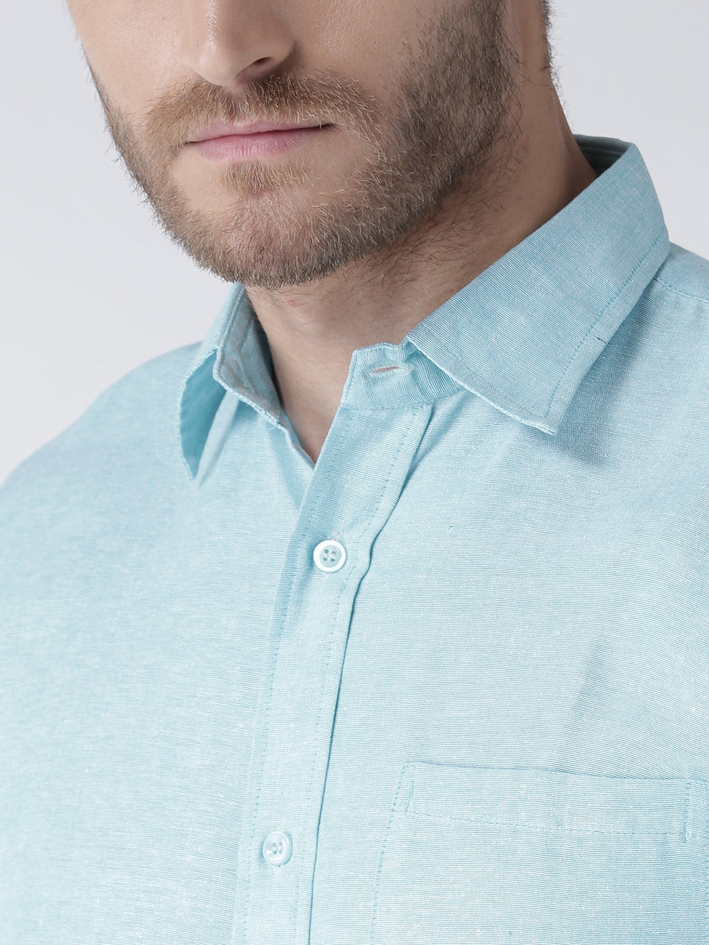 RIAG Blue Men's Half Sleeves Solid Shirt