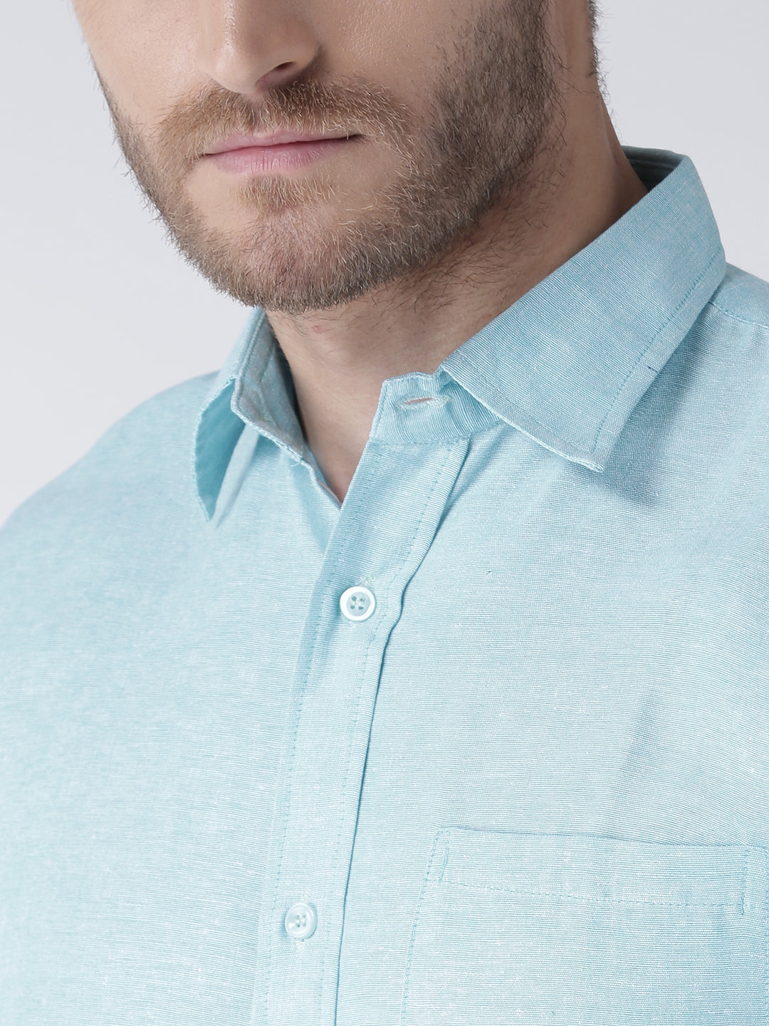 RIAG Blue Men's Half Sleeves Solid Shirt