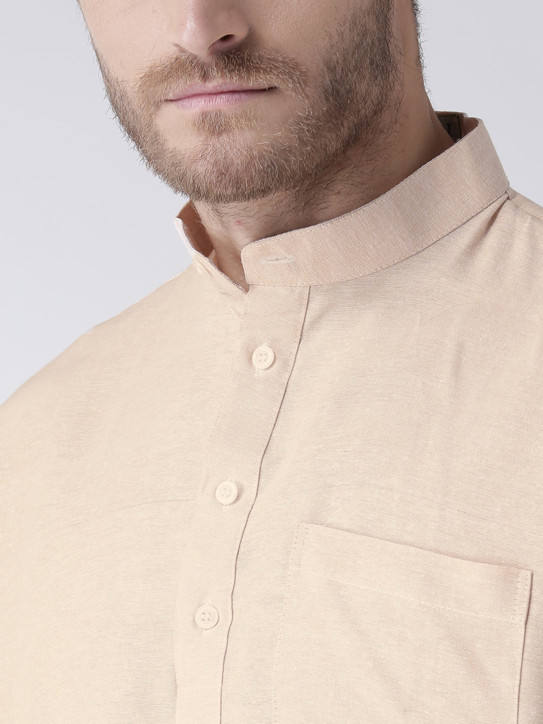 RIAG Men's Beige Cotton Short Ethnic Kurta