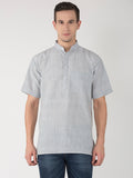 RIAG Men's Grey Cotton Short Ethnic Kurta