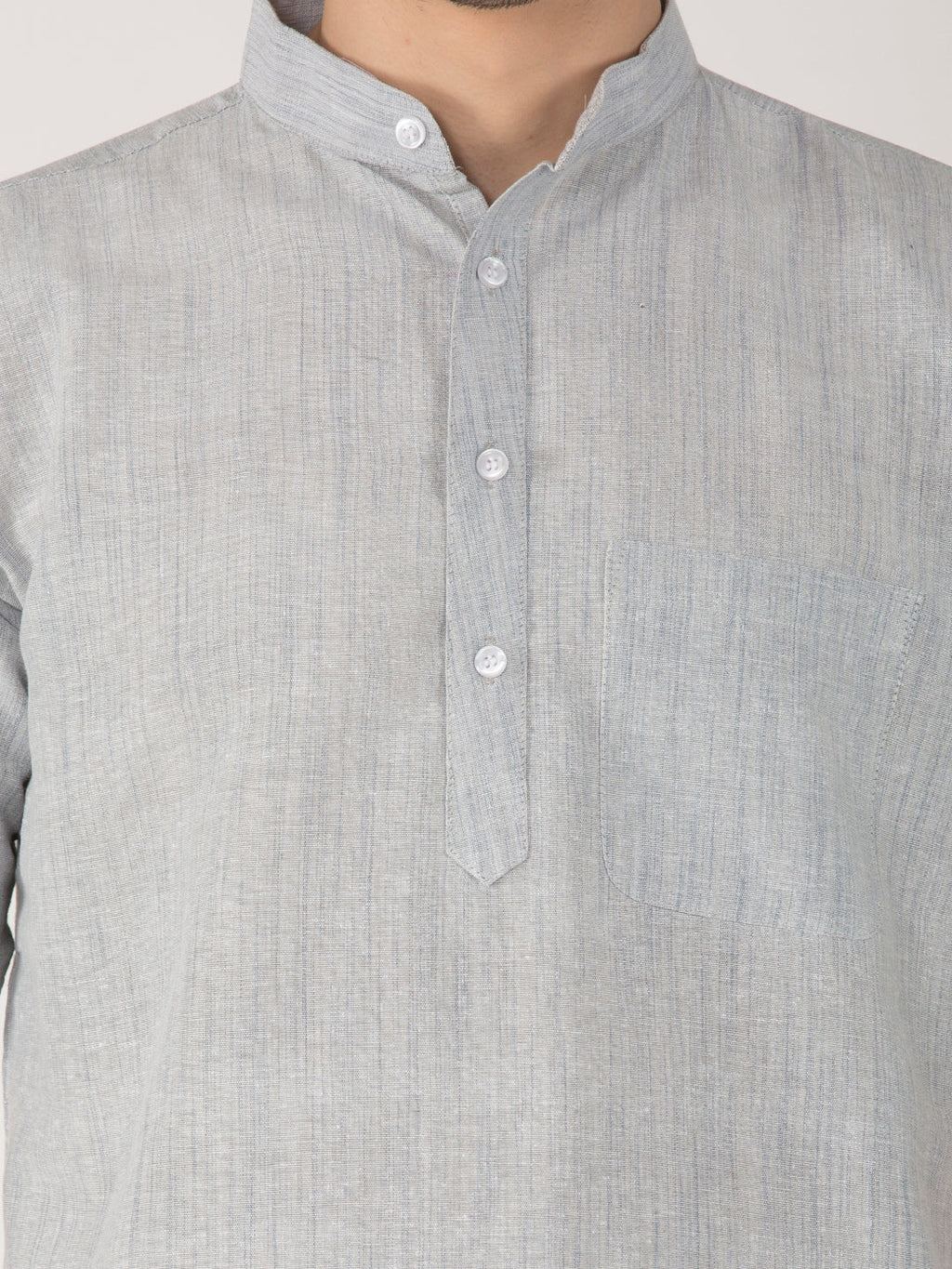 RIAG Men's Grey Cotton Short Ethnic Kurta