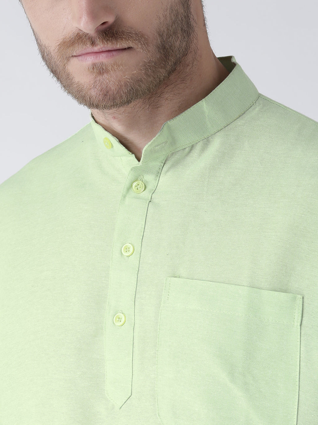 RIAG Men's Green Cotton Short Ethnic Kurta