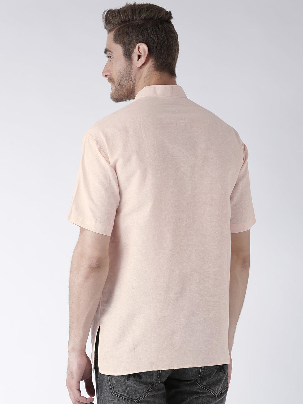 RIAG Men's Beige Cotton Short Ethnic Kurta