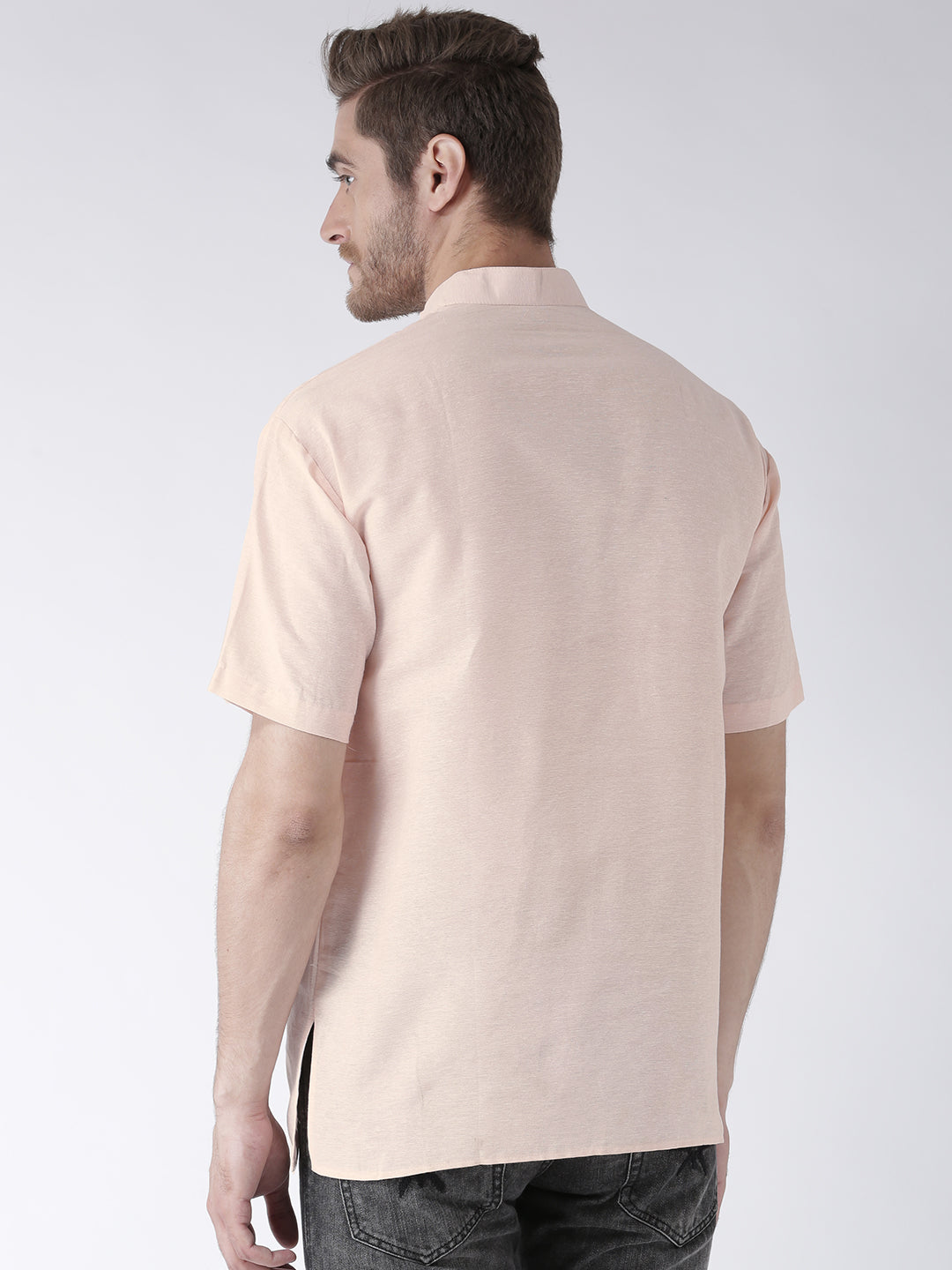 RIAG Men's Beige Cotton Short Ethnic Kurta