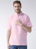 RIAG Men's Pink Cotton Short Ethnic Kurta
