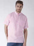 RIAG Men's Pink Cotton Short Ethnic Kurta