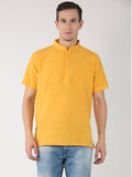 RIAG Men's Yellow Cotton Short Ethnic Kurta