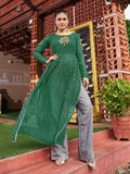 Prazu Fashion Green Georgette Bandhani Print Work With Kutchi Patch-Work Navaratri Kurti