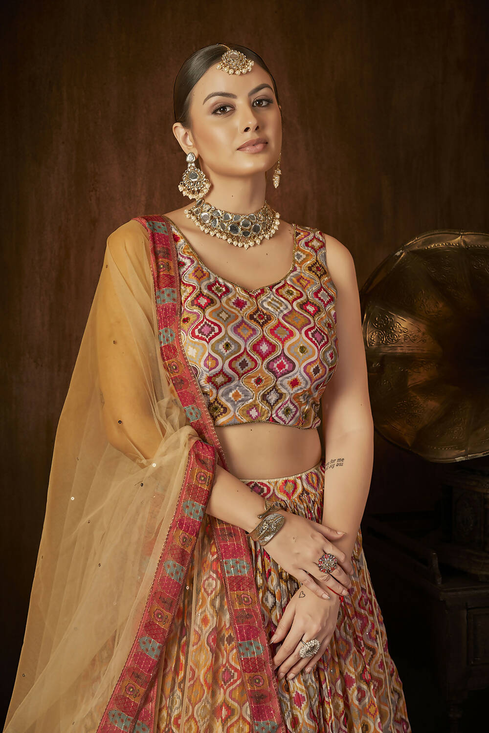Wedding Designer Multi Georgette Lehenga Choli - Anbazaar