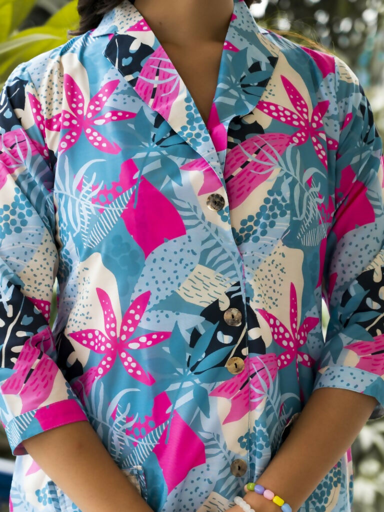 Casual Fashionable Multi Muslin Cotton co-ord set - Manya