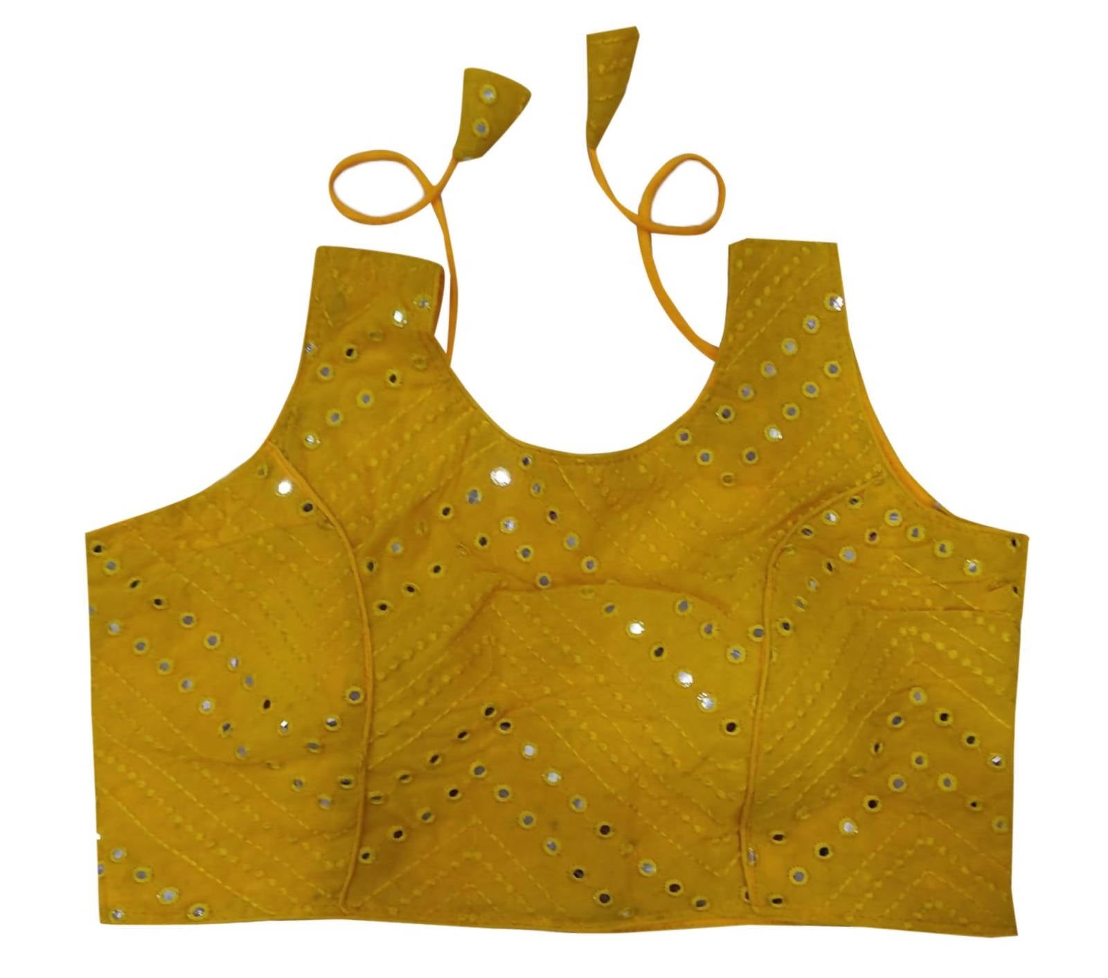 Vamika Bottle Green Georgette Mirror Work Blouse