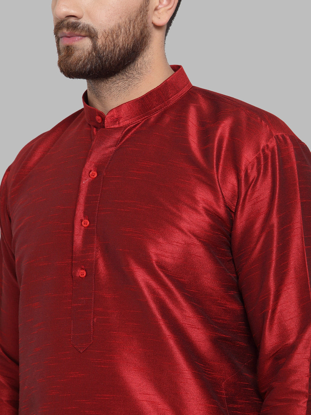 Jompers Men Maroon Solid Kurta Only