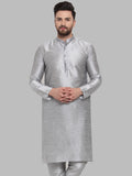 Jompers Men Silver Solid Kurta Only