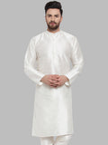 Jompers Men's White Solid Mandarin Collar Kurta Only